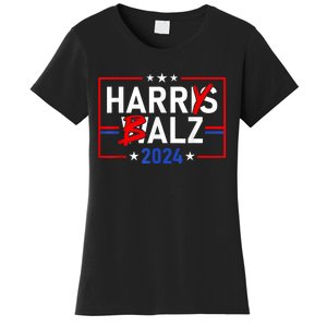 Funny Harris Walz 24 Harry Balz 2024 Meme Democratics Vote Women's T-Shirt