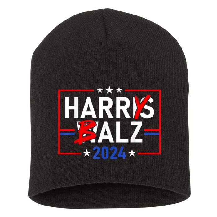 Funny Harris Walz 24 Harry Balz 2024 Meme Democratics Vote Short Acrylic Beanie