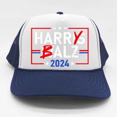 Funny Harris Walz 24 Harry Balz 2024 Meme Democratics Vote Trucker Hat