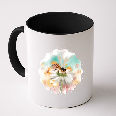 Flowers Honeybee Watercolor Mug