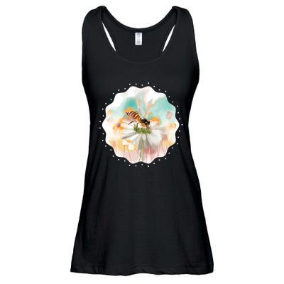 Flowers Honeybee Watercolor Ladies Essential Flowy Tank