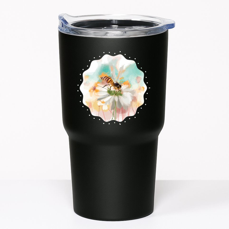 Flowers Honeybee Watercolor Tumbler