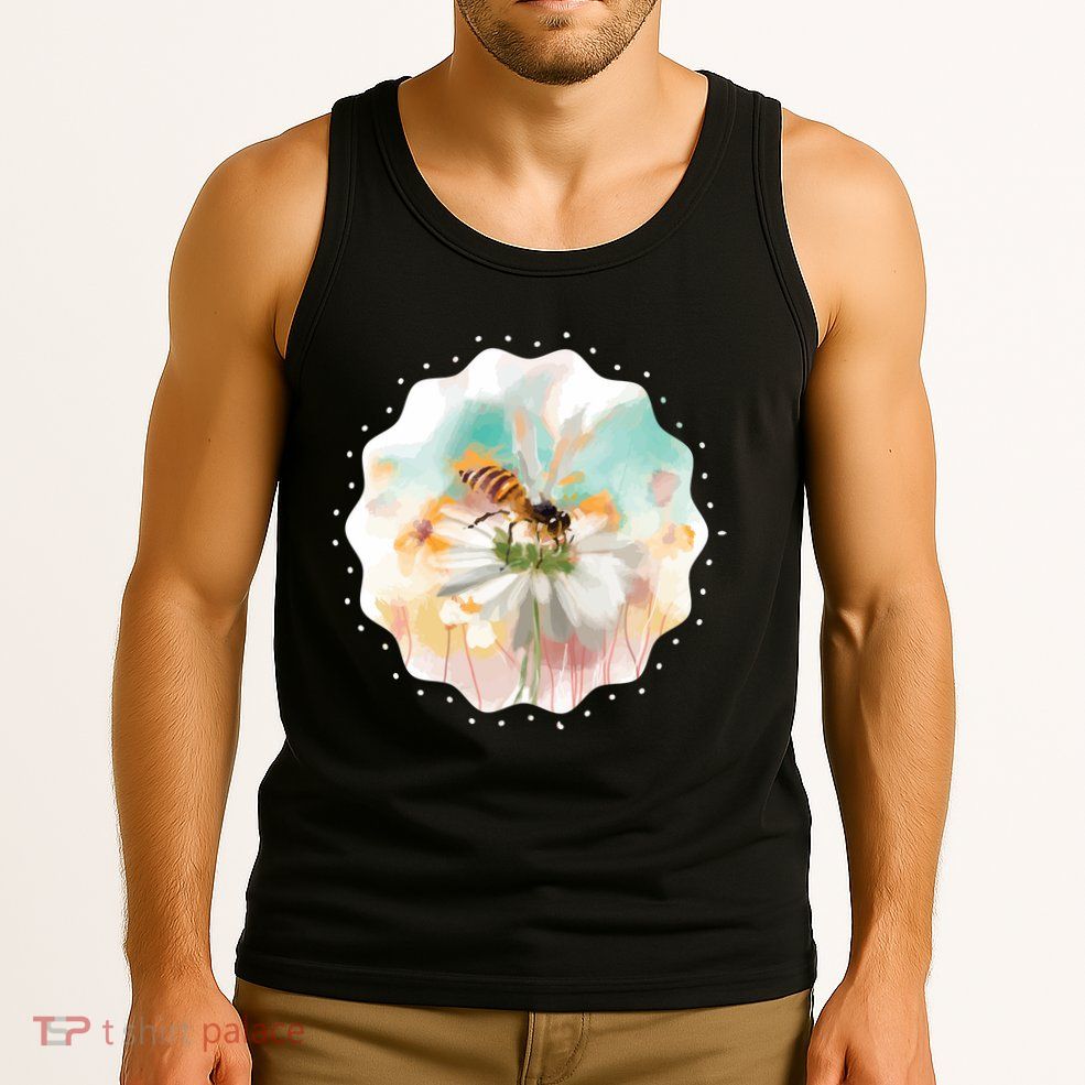 Flowers Honeybee Watercolor Tank Top