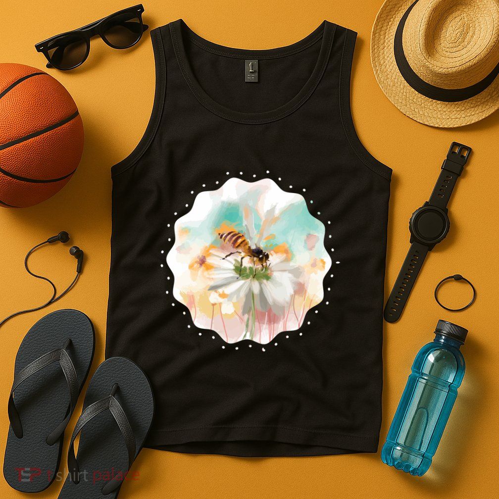 Flowers Honeybee Watercolor Tank Top