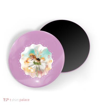 Flowers Honeybee Watercolor Magnet