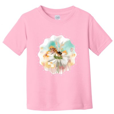 Flowers Honeybee Watercolor Toddler T-Shirt