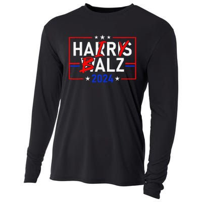 Funny Harris Walz 24 Hairy Balz 2024 Meme Democratics Vote Cooling Performance Long Sleeve Crew