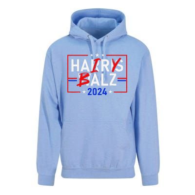 Funny Harris Walz 24 Hairy Balz 2024 Meme Democratics Vote Unisex Surf Hoodie