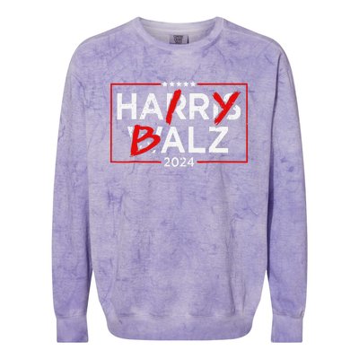 Funny Harris Walz 24 Hairy Balz 2024 Meme Democratics Vote Colorblast Crewneck Sweatshirt