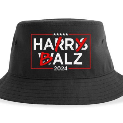 Funny Harris Walz 24 Hairy Balz 2024 Meme Democratics Vote Sustainable Bucket Hat