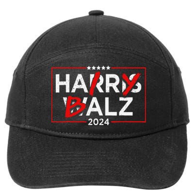 Funny Harris Walz 24 Hairy Balz 2024 Meme Democratics Vote 7-Panel Snapback Hat