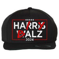 Funny Harris Walz 24 Hairy Balz 2024 Meme Democratics Vote Wool Snapback Cap