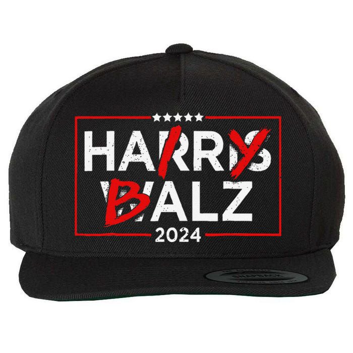 Funny Harris Walz 24 Hairy Balz 2024 Meme Democratics Vote Wool Snapback Cap