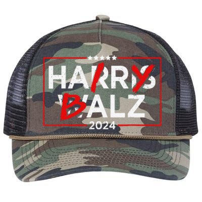 Funny Harris Walz 24 Hairy Balz 2024 Meme Democratics Vote Retro Rope Trucker Hat Cap