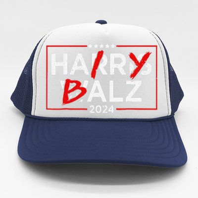 Funny Harris Walz 24 Hairy Balz 2024 Meme Democratics Vote Trucker Hat