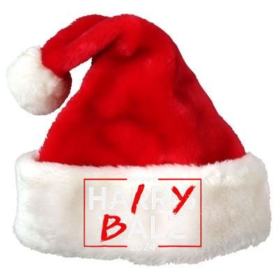 Funny Harris Walz 24 Hairy Balz 2024 Meme Democratics Vote Premium Christmas Santa Hat