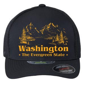 Funny Home W.A.S.H.I.N.G.T.O.N State The Evergreen State Flexfit Unipanel Trucker Cap