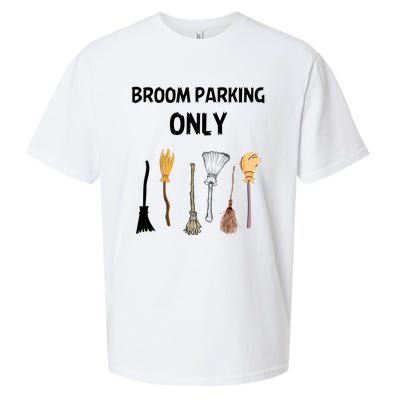 Funny Halloween Witch Lovers Costume Broom Parking Only Gift Sueded Cloud Jersey T-Shirt