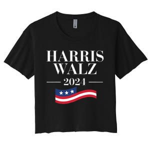 Funny Harris Waltz 2024 Election Kamala Harris Tim Walz 2024 Women's Crop Top Tee