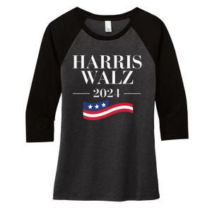 Funny Harris Waltz 2024 Election Kamala Harris Tim Walz 2024 Women's Tri-Blend 3/4-Sleeve Raglan Shirt