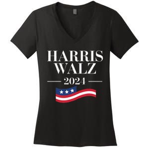 Funny Harris Waltz 2024 Election Kamala Harris Tim Walz 2024 Women's V-Neck T-Shirt