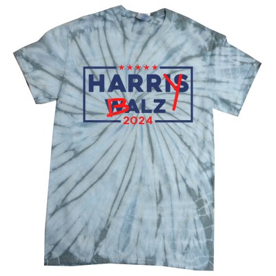 Funny Harris Walz 24 Harry Balz 2024 Meme Democratic On Back Tie-Dye T-Shirt