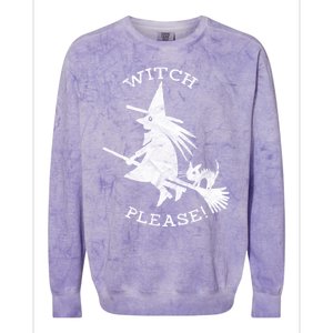 Funny Halloween Witch Please Distressed Great Gift Colorblast Crewneck Sweatshirt