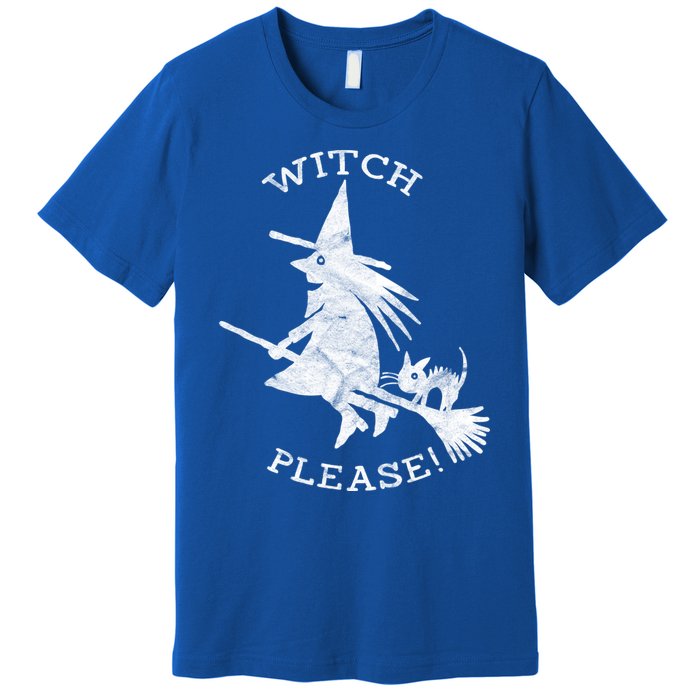 Funny Halloween Witch Please Distressed Great Gift Premium T-Shirt