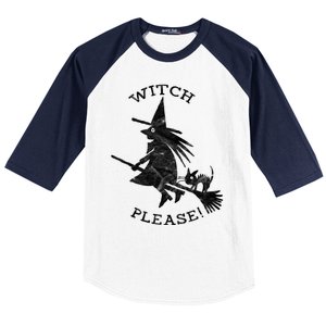 Funny Halloween Witch Please Distressed Great Gift Baseball Sleeve Shirt