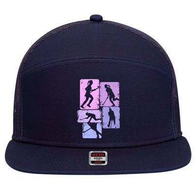 Field Hockey Wo Girl 7 Panel Mesh Trucker Snapback Hat