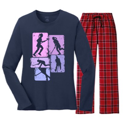 Field Hockey Wo Girl Women's Long Sleeve Flannel Pajama Set 