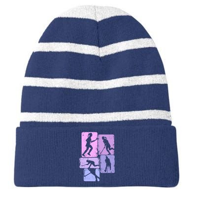 Field Hockey Wo Girl Striped Beanie with Solid Band