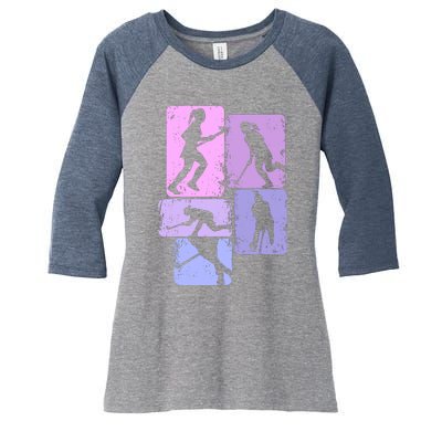 Field Hockey Wo Girl Women's Tri-Blend 3/4-Sleeve Raglan Shirt