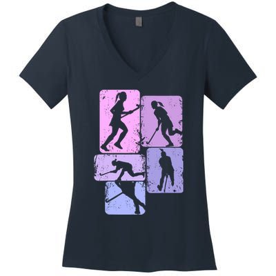 Field Hockey Wo Girl Women's V-Neck T-Shirt