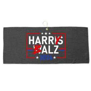 Funny Harris Walz 24 Harry Balz 2024 Meme Democratics Vote Large Microfiber Waffle Golf Towel