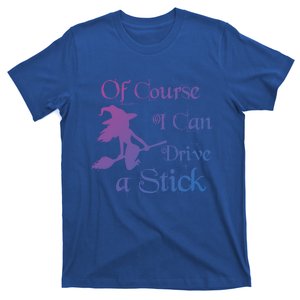 Funny Halloween Witch Of Course I Can Drive A Stick Broom Gift T-Shirt