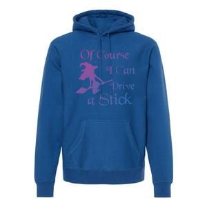 Funny Halloween Witch Of Course I Can Drive A Stick Broom Gift Premium Hoodie