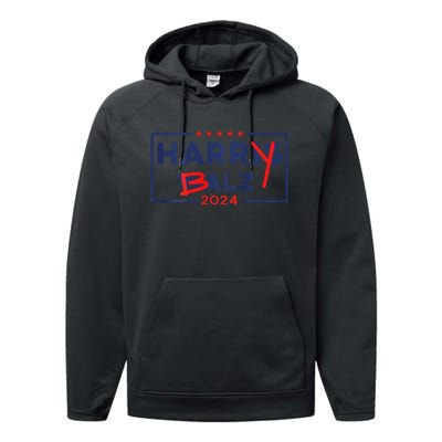 Funny Harris Walz 24 Harry Balz 2024 Meme Democratic On Back Gift Performance Fleece Hoodie