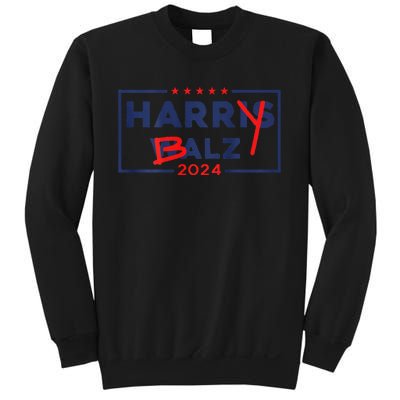 Funny Harris Walz 24 Harry Balz 2024 Meme Democratic On Back Gift Sweatshirt