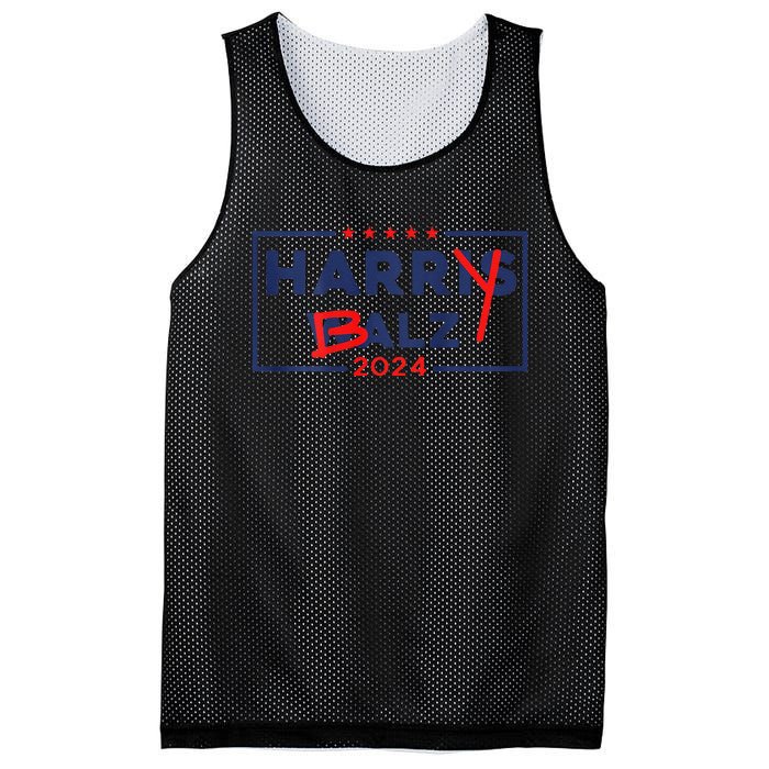 Funny Harris Walz 24 Harry Balz 2024 Meme Democratic On Back Gift Mesh Reversible Basketball Jersey Tank