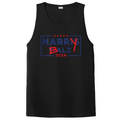 Funny Harris Walz 24 Harry Balz 2024 Meme Democratic On Back Gift PosiCharge Competitor Tank