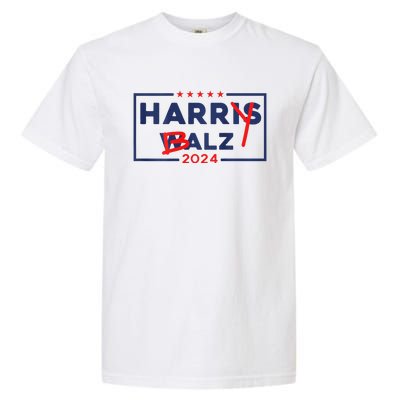 Funny Harris Walz 24 Harry Balz 2024 Meme Democratic On Back Gift Garment-Dyed Heavyweight T-Shirt