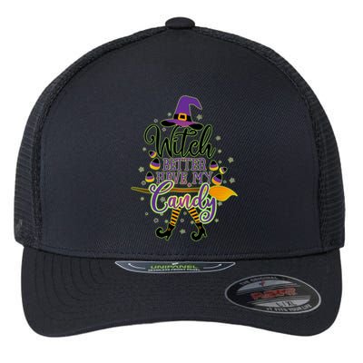 Funny Halloween Witch Better Have My Candy Flexfit Unipanel Trucker Cap