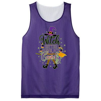 Funny Halloween Witch Better Have My Candy Mesh Reversible Basketball Jersey Tank