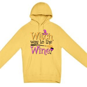 Funny Halloween Witch Way To The Wine Wine Er Funny Gift Premium Pullover Hoodie