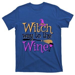 Funny Halloween Witch Way To The Wine Wine Er Funny Gift T-Shirt