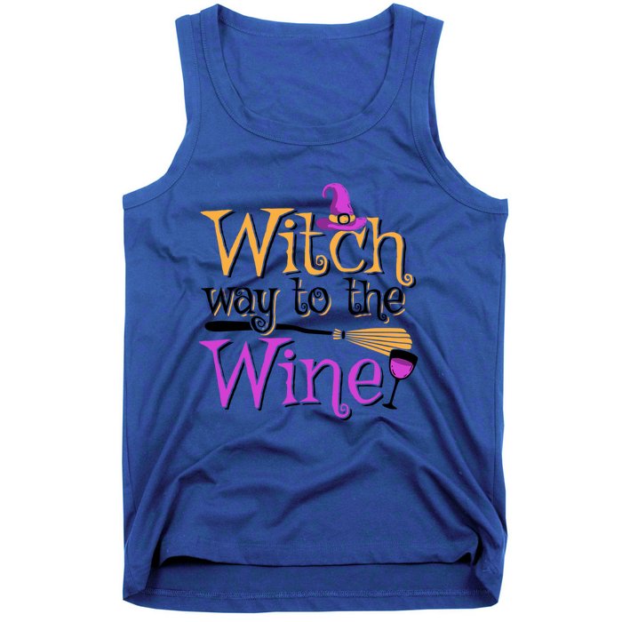 Funny Halloween Witch Way To The Wine Wine Er Funny Gift Tank Top