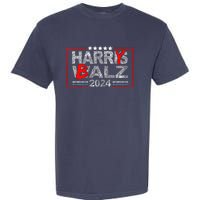 Funny Harris Walz 24 Harry Balz 2024 Meme Democratics Vote Garment-Dyed Heavyweight T-Shirt