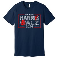 Funny Harris Walz 24 Harry Balz 2024 Meme Democratics Vote Premium T-Shirt