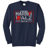 Funny Harris Walz 24 Harry Balz 2024 Meme Democratics Vote Tall Sweatshirt